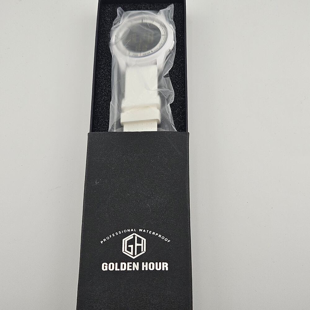 Golden Hour Digital Watch Gray White Professional Waterproof Stopwatch Sports - Picture 4 of 4